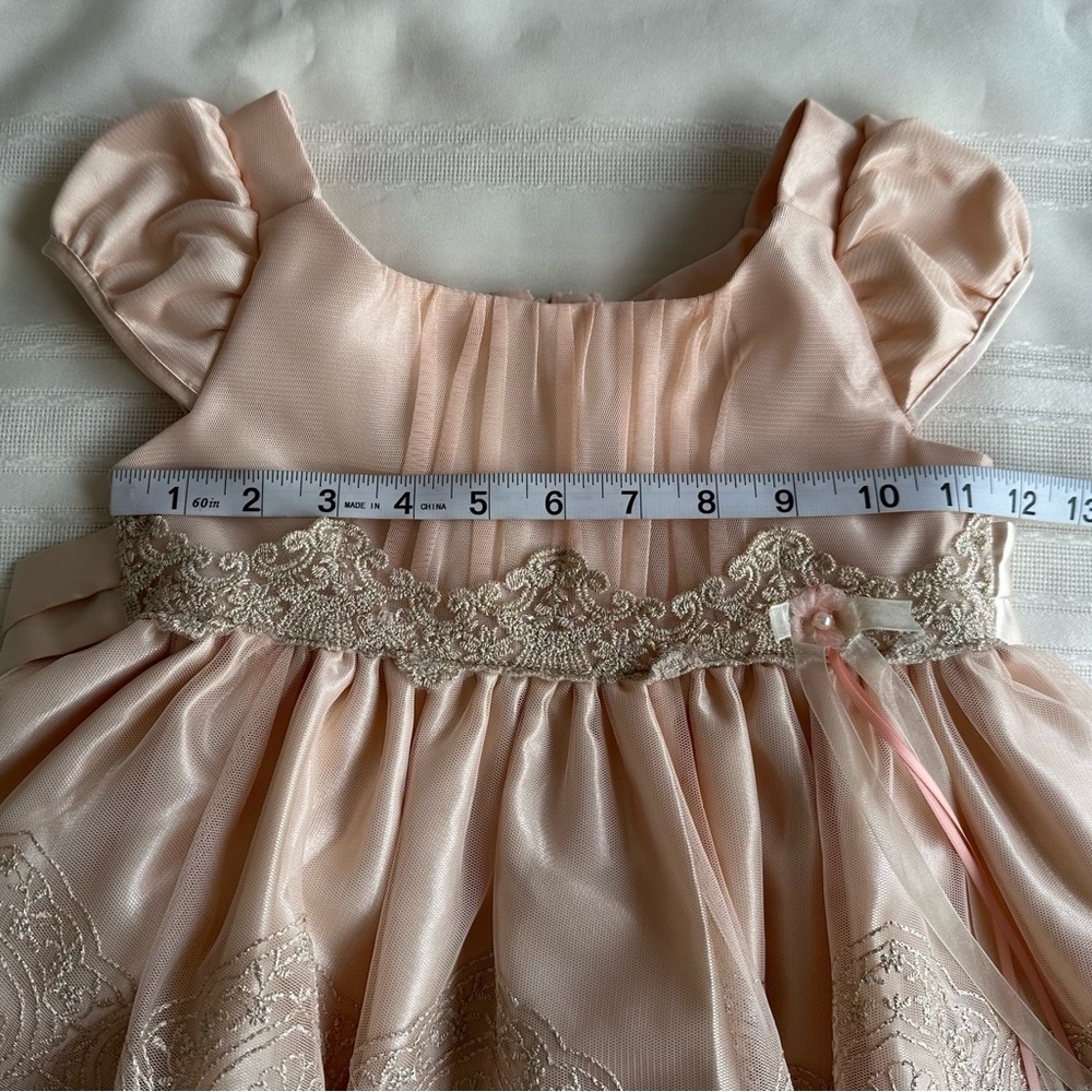 Bonnie Jean Blush and Gold Elegant Dress - Picture 6 of 13